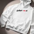 White hoodie with front print, Salbé